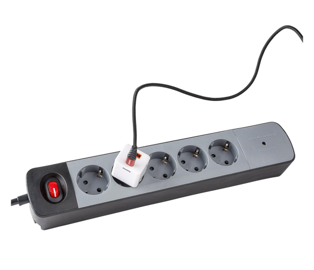 HAMA Listwa antyprzepięciowa 5GN schuko, czarno-szara 1,5M - 1416379 - zdjęcie 2